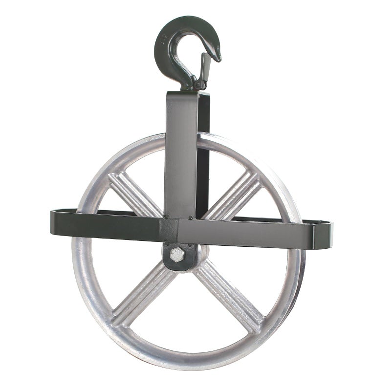 POPMOON Scaffold Hoist Pulley 12" Scaffolding Wheels Aluminum Pulley Wheel 1000lbs Ladder Hooks Pulleys for Lifting with Rope - Image 1